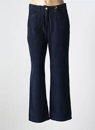 Pantalon large fermeture zippée sous rabat boutonné taille normale bleu COUTURIST femme