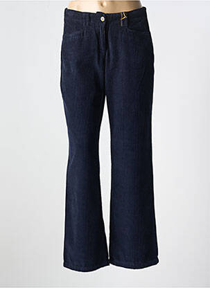 Pantalon large fermeture zippée sous rabat boutonné taille normale bleu COUTURIST femme