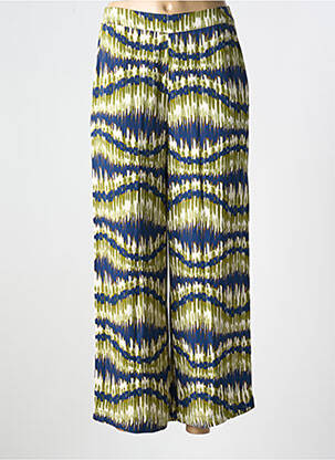 Pantalon large tissage popeline taille haute vert LOLA ESPELETA femme