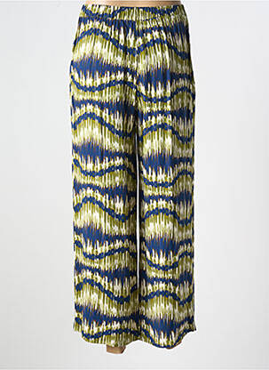 Pantalon large tissage popeline taille haute vert LOLA ESPELETA femme