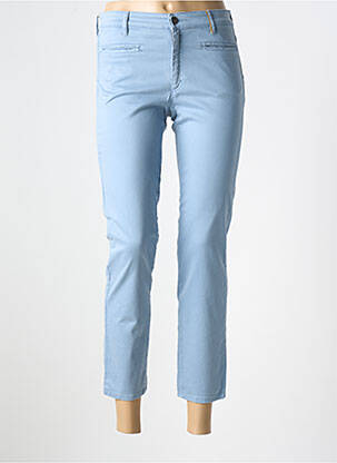 Pantalon 7/8 tissage popeline taille normale bleu COUTURIST femme