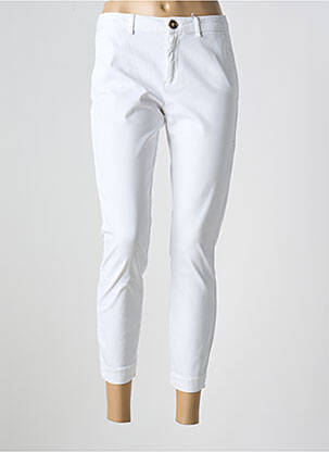 Pantalon 7/8 tissage popeline taille normale blanc KANOPE femme