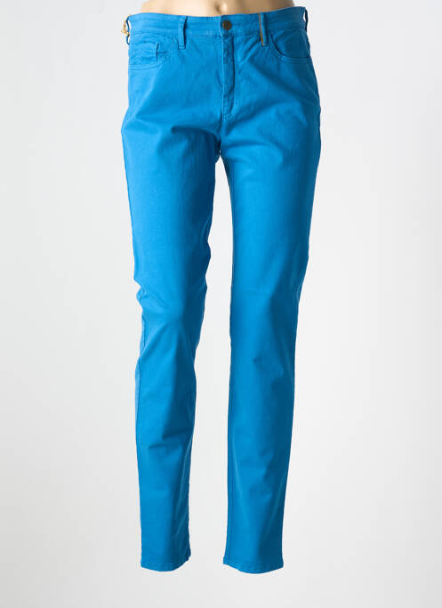 Pantalon slim tissage popeline taille normale bleu COUTURIST femme