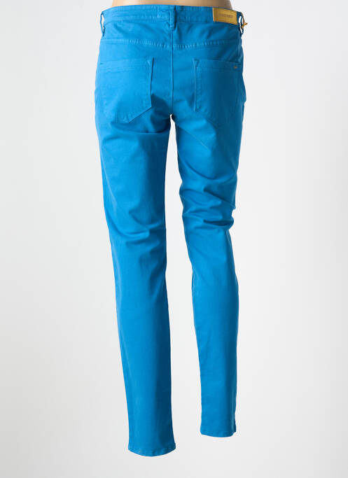 Pantalon slim tissage popeline taille normale bleu COUTURIST femme