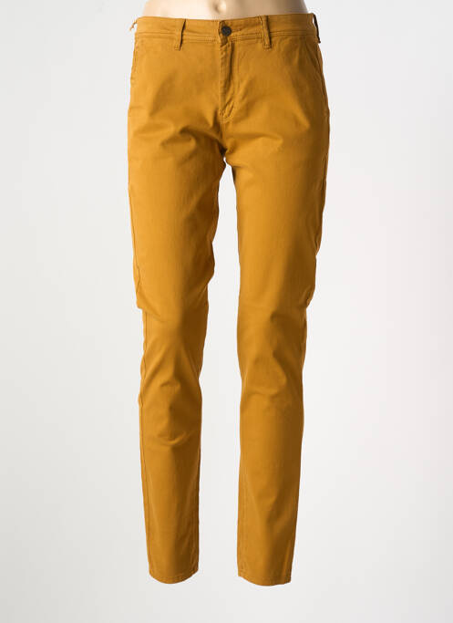 Pantalon chino tissage popeline taille normale jaune COUTURIST femme