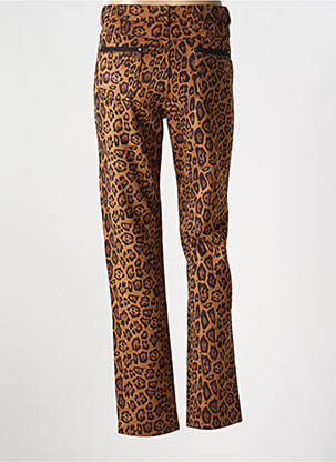 Pantalon slim taille élastique taille normale marron LEO & UGO femme