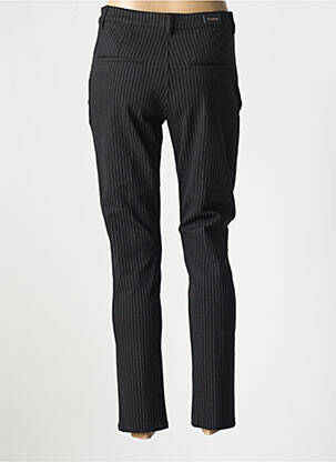 Pantalon chino fermeture zippée sous rabat boutonné taille normale noir MAYJUNE femme