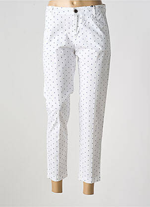 Pantalon 7/8 taille à pinces taille normale blanc MAYJUNE femme