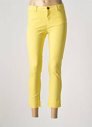 Pantalon 7/8 stretch taille basse jaune MAYJUNE femme