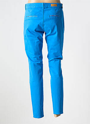 Pantalon chino tissage popeline taille normale bleu HAPPY femme