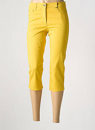 Pantacourt stretch taille normale jaune BETTY BARCLAY femme