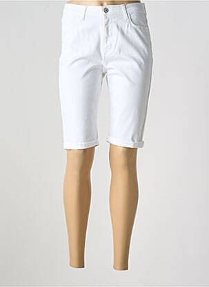 Bermuda tissage popeline taille normale blanc KANOPE femme