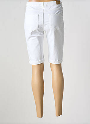 Bermuda tissage popeline taille normale blanc KANOPE femme