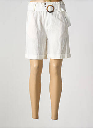 Short fermeture zippée sous rabat boutonné taille haute blanc YERSE femme