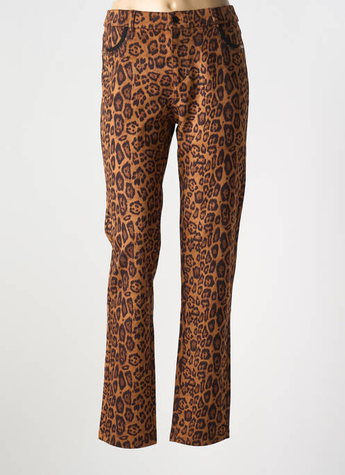 Pantalon slim marron LEO & UGO pour femme