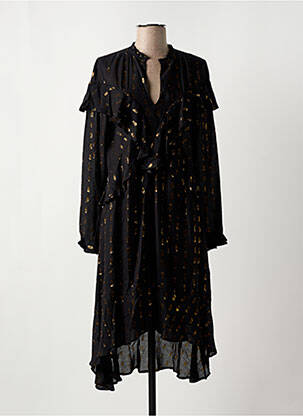 Robe mi-longue coupe fluide manches 3/4 noir TEOH & LEA femme