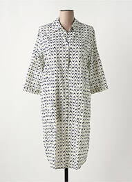 Robe mi-longue manches 3/4 manches 3/4 bleu YERSE femme