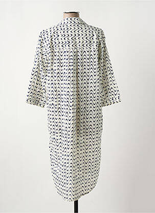 Robe mi-longue manches 3/4 manches 3/4 bleu YERSE femme