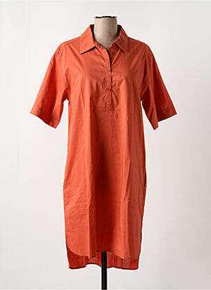 Robe mi-longue manches courtes manches courtes orange YERSE femme