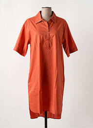 Robe mi-longue manches courtes manches courtes orange YERSE femme
