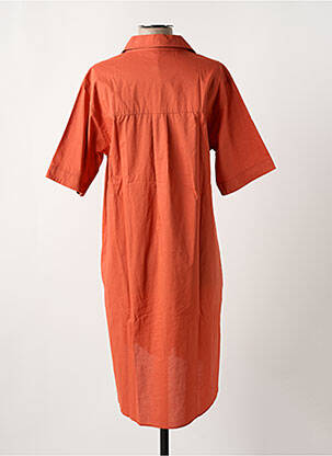 Robe mi-longue manches courtes manches courtes orange YERSE femme