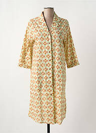 Robe mi-longue manches 3/4 manches 3/4 vert YERSE femme
