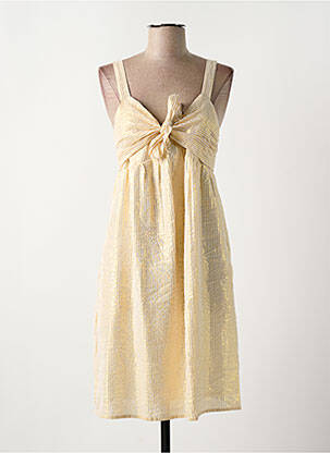 Robe mi-longue tissage crêpe fines bretelles or TEOH & LEA femme
