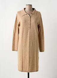 Robe pull tissage chiné manches longues marron YERSE femme