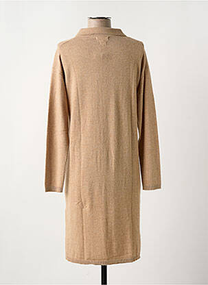 Robe pull tissage chiné manches longues marron YERSE femme