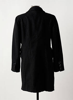 Manteau long coupe cintrée sans capuche noir RIVIERES DE LUNE femme