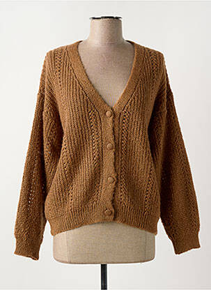Gilet manches longues stretch marron KANOPE femme