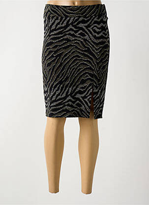 Jupe mi-longue stretch noir RIVIERES DE LUNE femme