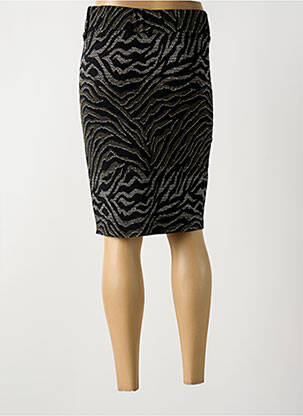 Jupe mi-longue stretch noir RIVIERES DE LUNE femme