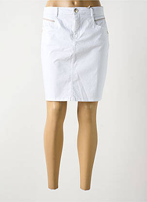 Jupe courte coupe droite blanc LOLA ESPELETA femme