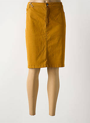 Jupe mi-longue stretch jaune COUTURIST femme