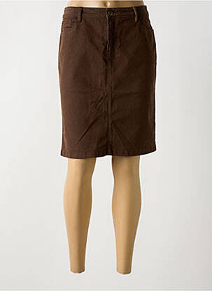 Jupe mi-longue stretch marron COUTURIST femme