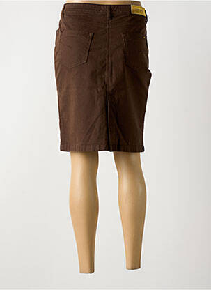 Jupe mi-longue stretch marron COUTURIST femme