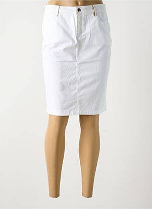 Jupe mi-longue coupe droite blanc COUTURIST femme
