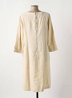 Robe mi-longue manches 3/4 manches 3/4 beige COUTURIST femme