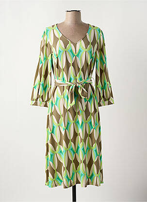 Robe mi-longue coupe fluide manches longues vert BETTY BARCLAY femme
