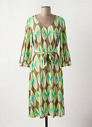 Robe mi-longue coupe fluide manches longues vert BETTY BARCLAY femme