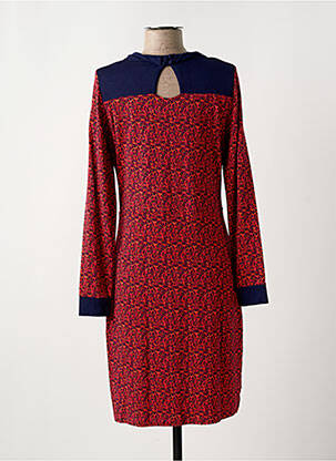 Robe mi-longue imprimé fantaisie manches longues rouge LA FIANCEE DU MEKONG femme