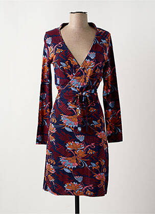 Robe mi-longue coupe fluide manches longues bleu LA FIANCÉE femme