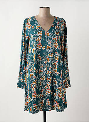 Robe courte coupe fluide manches longues vert LOLA ESPELETA femme
