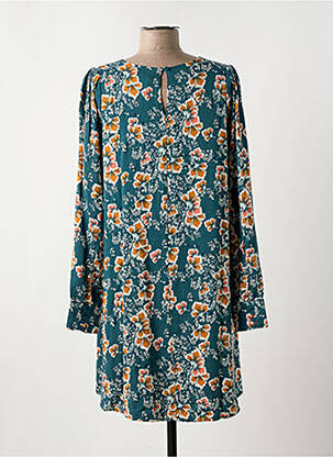 Robe courte coupe fluide manches longues vert LOLA ESPELETA femme