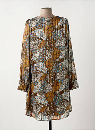Robe courte coupe évasée manches longues marron LOLA ESPELETA femme