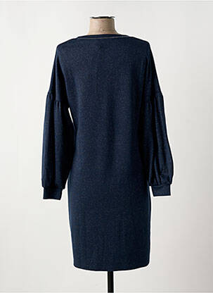 Robe mi-longue imprimé fantaisie manches longues bleu RIVIERES DE LUNE femme