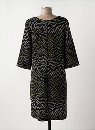 Robe mi-longue manches 3/4 manches 3/4 noir RIVIERES DE LUNE femme