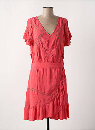 Robe mi-longue manches courtes manches courtes rose TEOH & LEA femme