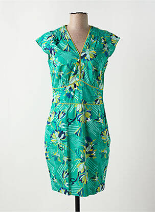 Robe courte manches courtes manches courtes vert LA FIANCÉE femme